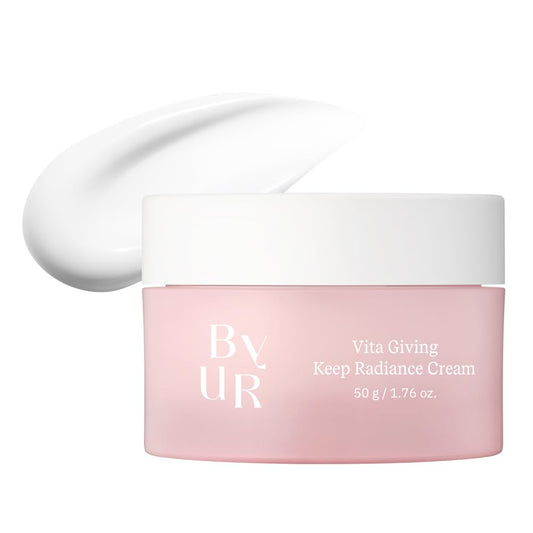 ByUR Vita Giving Keep Radiance Cream - Dark Spots & Hyperpigmentation, Brightening & Hydrating for Dry, Dull Skin, Hyaluronic Acid, Niacinamide, Vitamin C, Facial Moisturizer Pore Care Korean Skincare
