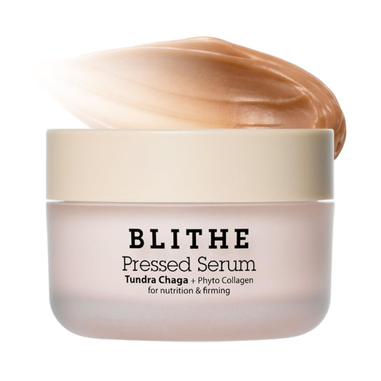 BLITHE Pressed Serum Tundra Chaga With Peptide & Collagen | Korean Moisturizer | Anti Aging Cream & Skin Tightening Cream for Face | Formula for an Instant Face Lift, 1.68 fl oz